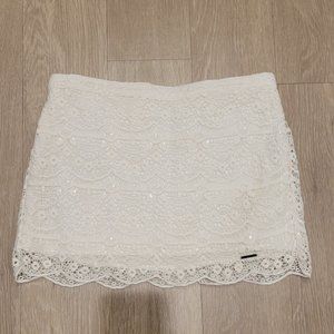White lace skirt